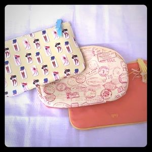 Set of 3 Ipsy make up bags